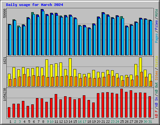 Daily usage for March 2024