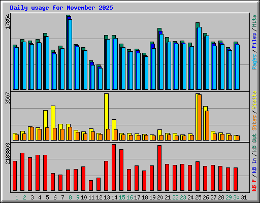Daily usage for November 2025