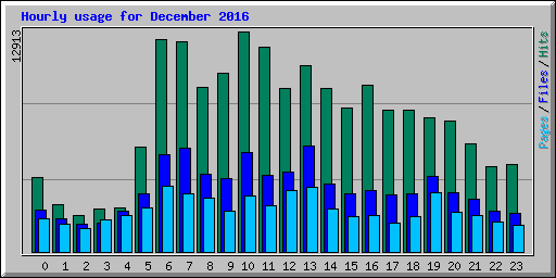 Hourly usage for December 2016