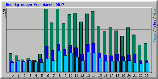 Hourly usage for March 2017