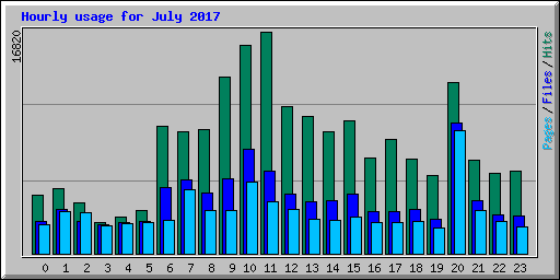 Hourly usage for July 2017