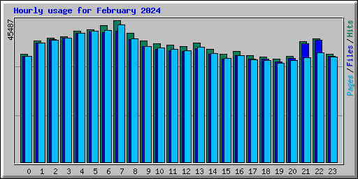 Hourly usage for February 2024